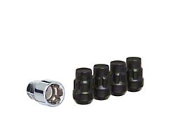 Black Acorn Wheel Locks for Aftermarket Wheels; 1/2-Inch x 20-Inch; Set of 4 (87-18 Jeep Wrangler YJ, TJ & JK)