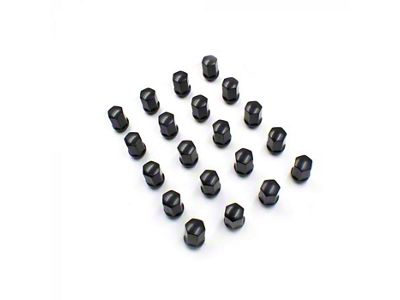 Black Factory Style Lug Nut Kit; 1/2-Inch; Set of 20 (87-18 Jeep Wrangler YJ, TJ & JK)