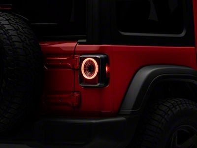 Sequential LED Tail Lights; Black Housing; Clear Lens (18-25 Jeep Wrangler JL)