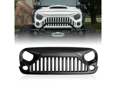 Black Widow Series Grille; Matte Black (07-18 Jeep Wrangler JK)