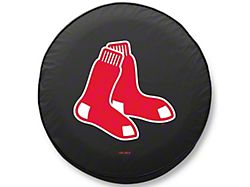 Boston Red Sox Spare Tire Cover with Camera Port; Black (18-25 Jeep Wrangler JL)