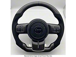Carbon Fiber and Alcantara Steering Wheel with Trim, Red Stitching and Red Stripe (07-18 Jeep Wrangler JK)