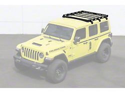 Carbon Steel Top Roof Cargo Rack; Half-Length (18-26 Jeep Wrangler JL)