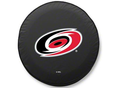 Carolina Hurricanes Spare Tire Cover with Camera Port; Black (18-25 Jeep Wrangler JL)