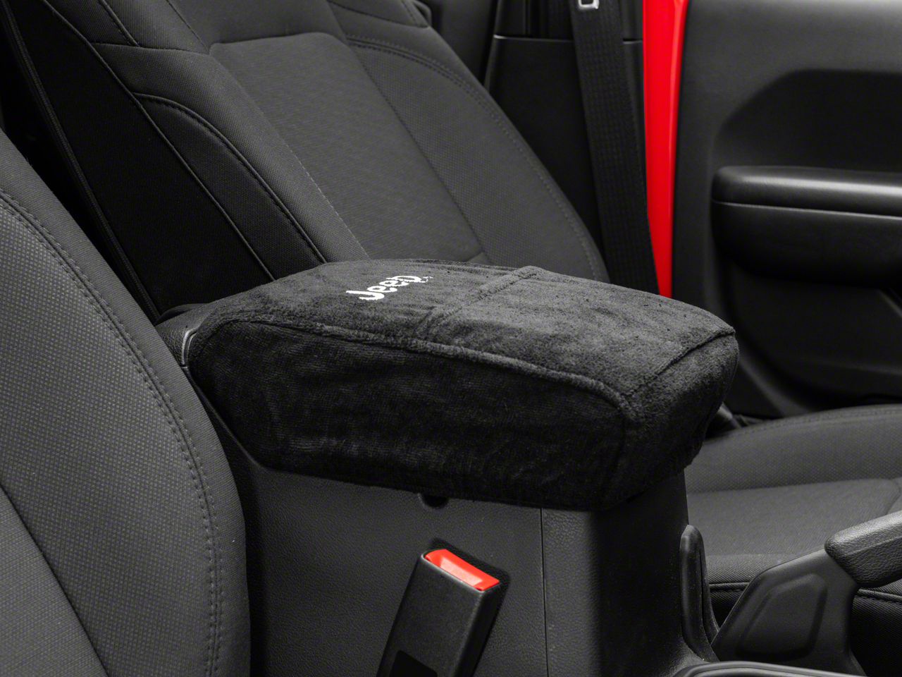 Jeep Wrangler Center Console Cover with Jeep Logo; Black (1824 Jeep