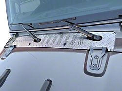 Center Cowl Cover with Nozzle Relocation; Aluminum Diamond Plate (18-25 Jeep Wrangler JL, Excluding 4xe & Rubicon 392)