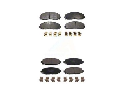 Ceramic Brake Pads; Front and Rear (18-25 Jeep Wrangler JL w/ 342mm Solid Rear Rotors)