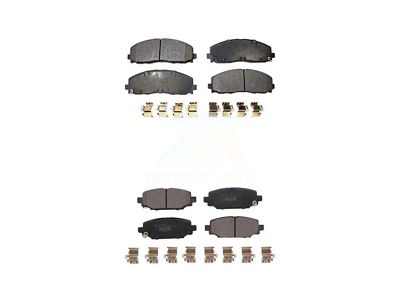 Ceramic Brake Pads; Front and Rear (18-25 Jeep Wrangler JL w/ 328mm Solid Rear Rotors)