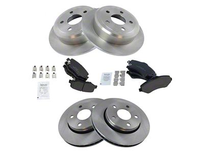 Ceramic Brake Rotor and Pad Kit; Front and Rear (07-18 Jeep Wrangler JK)