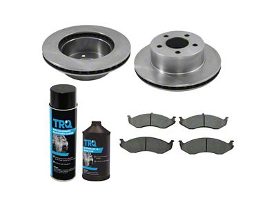 Ceramic Brake Rotor and Pad Kit; Front (97-06 Jeep Wrangler TJ w/ 3-Inch Tall Rotors)
