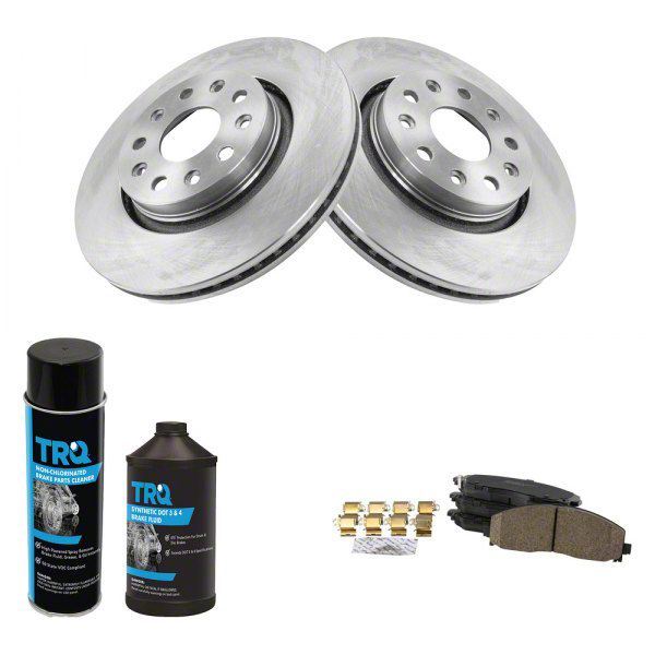 Jeep Wrangler Ceramic Brake Rotor and Pad Kit; Front (1824 Jeep