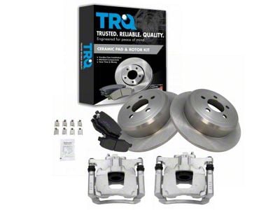Ceramic Brake Rotor, Pad and Caliper Kit; Rear (07-18 Jeep Wrangler JK)