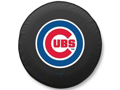 Chicago Cubs Spare Tire Cover with Camera Port; Black (18-25 Jeep Wrangler JL)