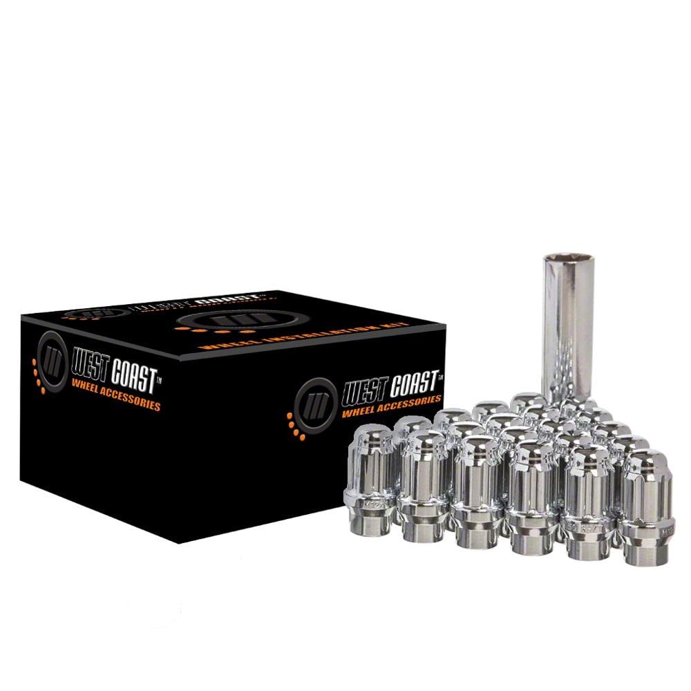 Jeep Wrangler Chrome Acorn Spline ET Lug Nuts; 1/2Inch x 20; Set of 20
