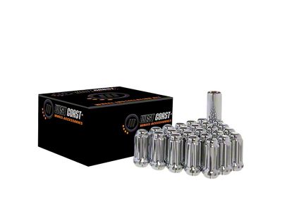 Chrome Acorn Spline Lug Nuts; M14x1.5; Set of 20 (18-25 Jeep Wrangler JL)