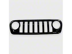 Chrome Delete Grille Overlay; Gloss Black (24-26 Jeep Wrangler JL)