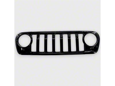 Chrome Delete Grille Overlay; Gloss Black (24-26 Jeep Wrangler JL)
