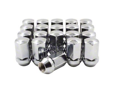 Chrome Factory Style Lug Nut Kit; 14mm x 1.5; Set of 20 (18-25 Jeep Wrangler JL)