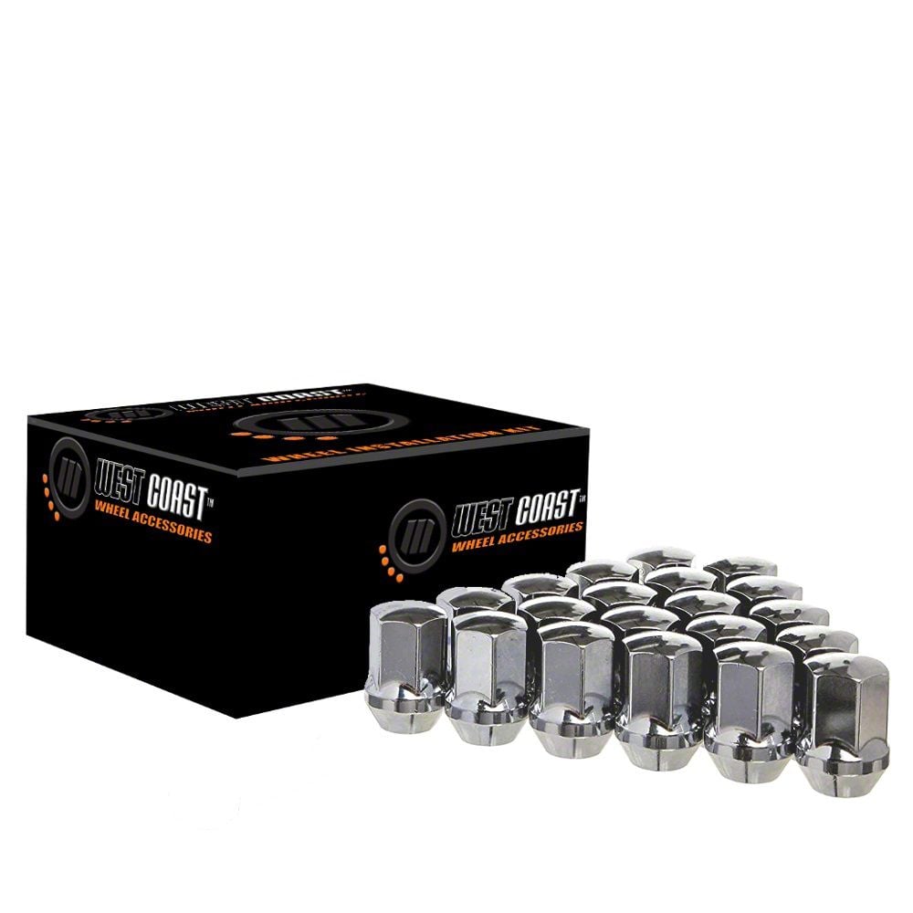 Jeep Wrangler Chrome OE Style Lug Nuts; M14x1.5; Set of 20 (1824 Jeep