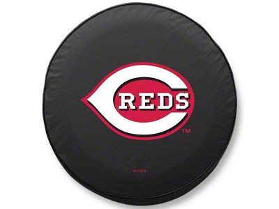 Cincinnati Reds Spare Tire Cover; Black (76-18 Jeep CJ7, Wrangler YJ, TJ & JK)