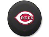 Cincinnati Reds Spare Tire Cover with Camera Port; Black (18-26 Jeep Wrangler JL)