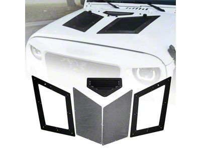 Cobra Hood Vent and Louvers; Black (07-18 Jeep Wrangler JK)
