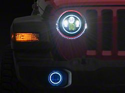 ColorSMART RGB Halo LED Headlights with Fog Lights; Black Housing; Clear Lens (18-25 Jeep Wrangler JL)