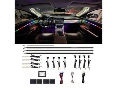 ColorTRAIL LED Interior Ambient RGBW Multicolor Ultra-Flow Series ColorSmart Vehicle Complete Kit; 18-Piece (Universal; Some Adaptation May Be Required)