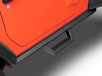 Rough Country Contoured Drop Side Step Bars; Black (18-25 Jeep Wrangler JL 2-Door)