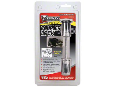Coupler Lock; Up to 2.50-Inch Span; Chrome