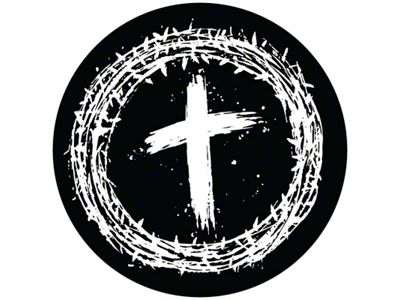 Crown of Thorns Spare Tire Cover with Camera Cutout; Black (18-25 Jeep Wrangler JL)