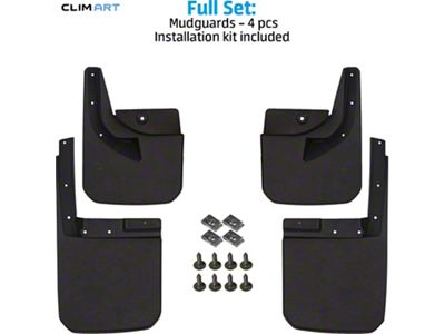 Custom Fit Mud Flaps; Front and Rear (18-25 Jeep Wrangler JL)