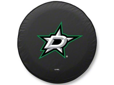Dallas Stars Spare Tire Cover with Camera Port; Black (18-25 Jeep Wrangler JL)