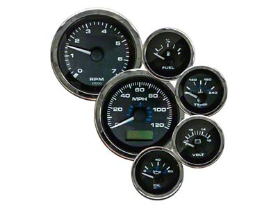 Dash Panel with Black Premier Elite Series Gauges; Brushed Aluminum (87-95 Jeep Wrangler YJ)
