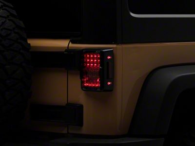 Destroyer Series LED Tail Lights; Black Housing; Smoked Lens (07-18 Jeep Wrangler JK)