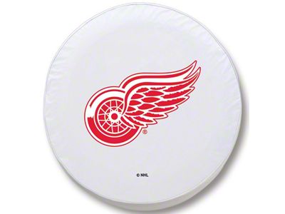 Detroit Red Wings Spare Tire Cover with Camera Port; White (18-25 Jeep Wrangler JL)
