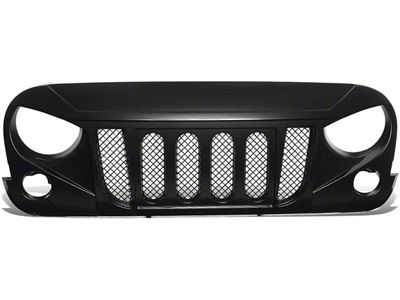 Diamond Mesh Grille; Gloss Black (07-18 Jeep Wrangler JK)