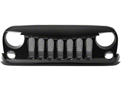 Diamond Mesh Replacement Grille; Black (07-18 Jeep Wrangler JK)