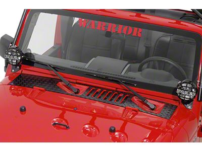 Diamond Tread Center Cowling Cover; Black (07-18 Jeep Wrangler JK)