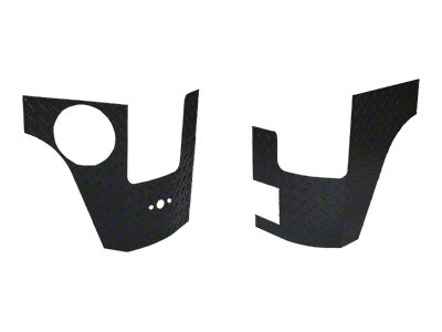 Diamond Tread Rear Corners; Black (07-18 Jeep Wrangler JK 4-Door)