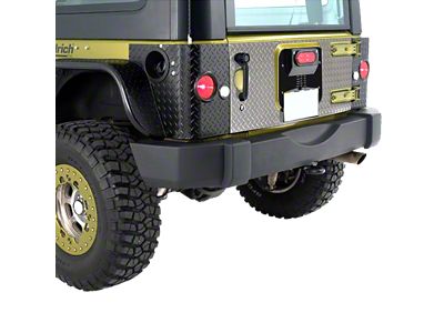 Diamond Tread Tailgate Cover Combo Kit; Black (07-18 Jeep Wrangler JK)