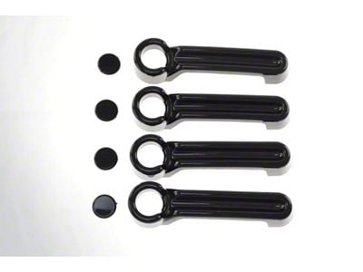 Chrome Delete Door Handle Covers; Gloss Black (07-18 Jeep Wrangler JK 4-Door)