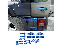 Door Handle, Door Hinge, Hood Hinge and Tailgate Hinge Cover Kit; Blue (18-26 Jeep Wrangler JL 4-Door, Excluding Rubicon 392)