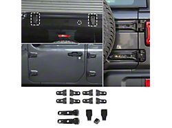 Door Hinge, Rear Wiper Nozzle, Tailgate Hinge and Tailgate Glass Hinge Cover Kit; Carbon Fiber (18-26 Jeep Wrangler JL 4-Door)