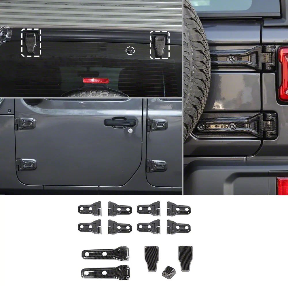 thumbnail image 2 of Bestmotoring Carbon Fiber ABS Rear Tailgate Glass Hinges For Jeep Wrangler JK 2008-2017 (Pair) 2 of 5
