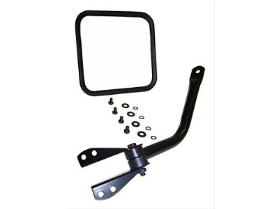 Door Mirror and Arm Kit; Black; Driver Side (73-83 Jeep CJ5 & CJ7)