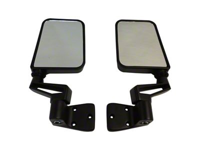 Door Mirrors; Black (87-02 Jeep Wrangler YJ & TJ)
