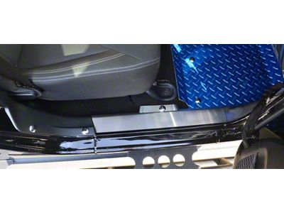 Front Door Sill Plates; Brushed (07-18 Jeep Wrangler JK)