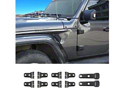 Door and Tailgate Hinge Cover Kit; Matte Black (18-26 Jeep Wrangler JL 4-Door)
