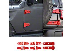 Door and Tailgate Hinge Cover Kit; Red (18-26 Jeep Wrangler JL 4-Door)